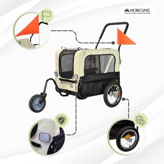 Mobiclinic Bark Hondenfietskar Tot 40Kg Wit/Zwart