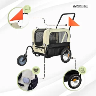 Mobiclinic Bark Hondenfietskar Tot 40Kg Wit/Zwart