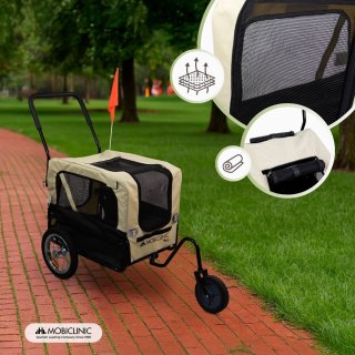 Mobiclinic Bark Hondenfietskar Tot 40Kg Wit/Zwart