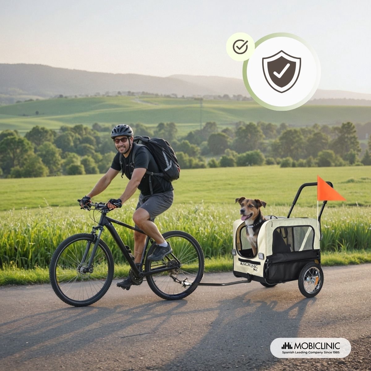Mobiclinic Bark Hondenfietskar Tot 40Kg Wit/Zwart
