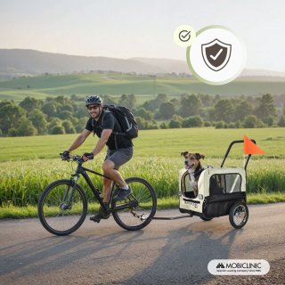 Mobiclinic Bark Hondenfietskar Tot 40Kg Wit/Zwart