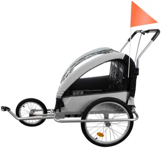 MOZY 3-in-1 Fietskar 2 Persoons Grijs