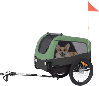 NIVA® hondenfietskar zwart/groen
