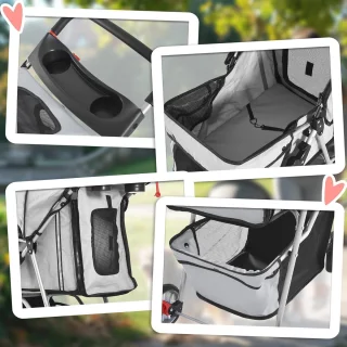 Opvouwbare hondenbuggy 4-wiel