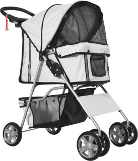 Handige, opvouwbare 4-wiel hondenbuggy voor comfort en mobiel gemak