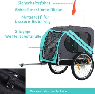 PawHut Fietsaanhanger Hondenkar D00-098