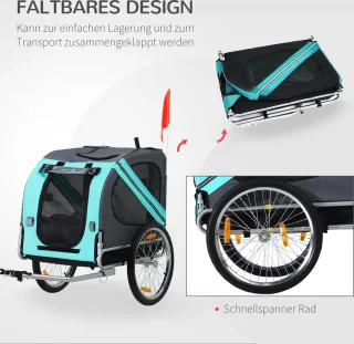 PawHut Fietsaanhanger Hondenkar D00-098