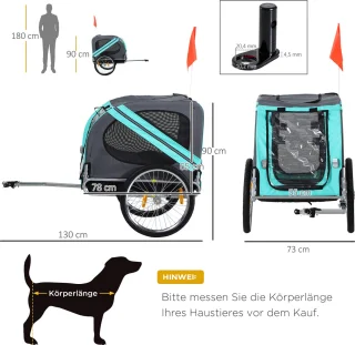 PawHut Fietsaanhanger Hondenkar D00-098