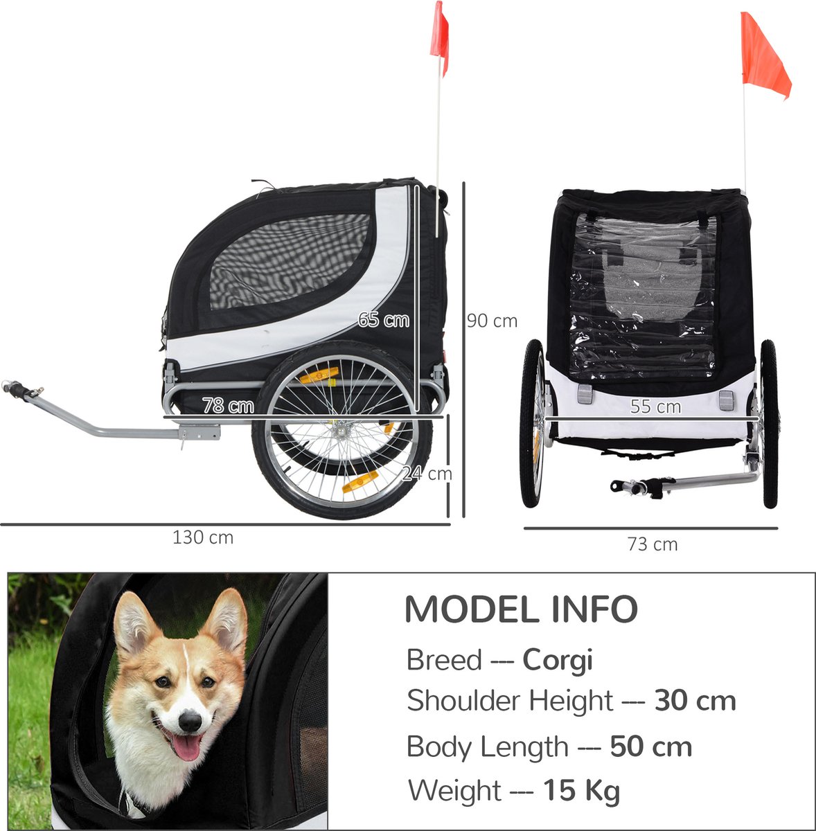 PawHut Hondenfiets Kar B4-0003-029