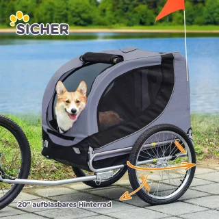 PawHut Hondenfietskar met Regenhoes D00-050