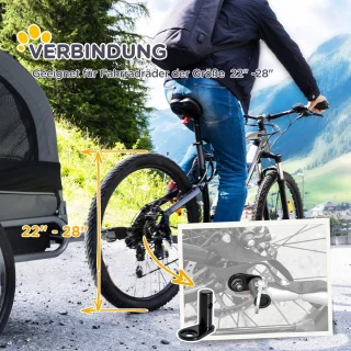 PawHut Hondenfietskar met Regenhoes D00-050