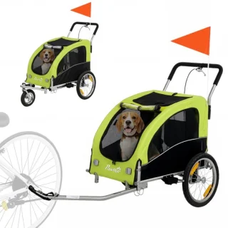 PawHut hondenfietskar staal groen
