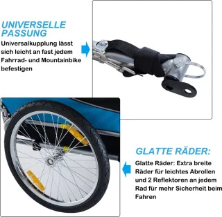 PawHut Hondenkar Fietskar Blauw/Zwart B4-0003-008
