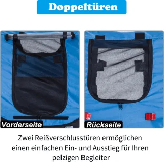 PawHut Hondenkar Fietskar Blauw/Zwart B4-0003-008