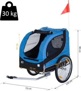 PawHut Hondenkar Fietskar Blauw/Zwart B4-0003-008