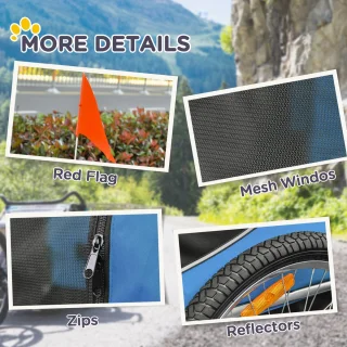 PawHut Hondenkar Fietskar Blauw/Zwart B4-0003-008