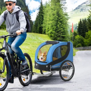 PawHut Hondenkar Fietskar Blauw/Zwart B4-0003-008