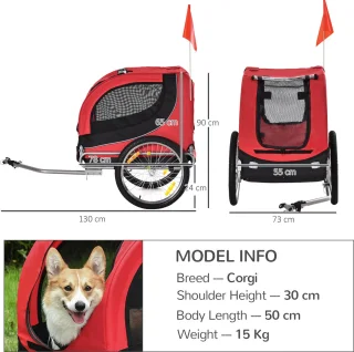 PawHut Hondenkar Universeel 20 kg Rood