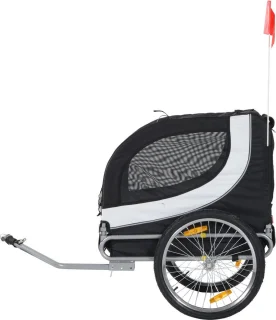 Paws Hondentrailer Fietskar Staal L130xB73xH94 Wit/Zwart