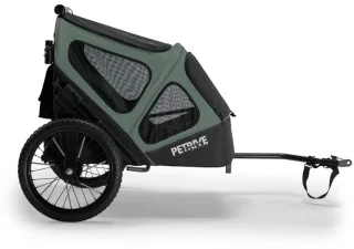 De PETRIVE hondenfietskar 2-in-1 donkergroen in één oogopslag