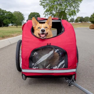PetSafe Happy Ride Aluminium Hondenfietskar Medium Rood / Large Blauw
