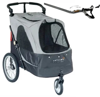 Petstro L Fietskar en Jogger Antraciet