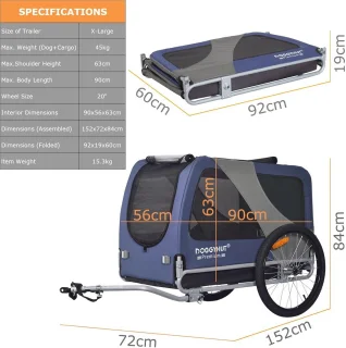 Premium Hondenfietskar XL - Fietsaanhanger