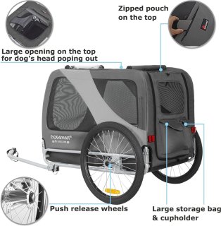 Premium XL Fietsaanhanger voor Grote Honden tot 45 kg