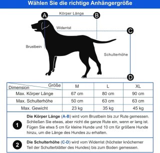 Premium XL Fietsaanhanger voor Grote Honden tot 45 kg