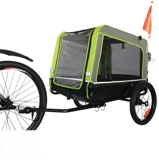 Prime Line Pet Trailer 8 Hondenfietskar Grey/Green 80x66x57cm
