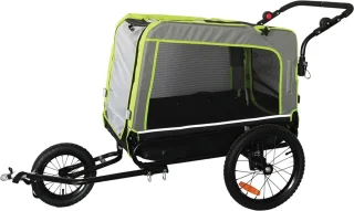 Prime Line Pet Trailer 8 Hondenfietskar Grey/Green 80x66x57cm