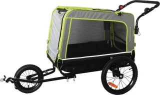 Prime Line Pet Trailer 8 Hondenfietskar Grey/Green 80x66x57cm