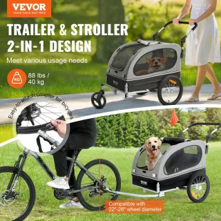 RM Store® Hond Fietsaanhangwagen Opvouwbaar Max 40 KG