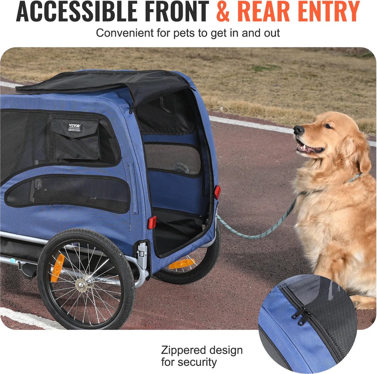 Sattire Hondenfietskar 2-in-1 Opvouwbaar voor Honden tot 45kg
