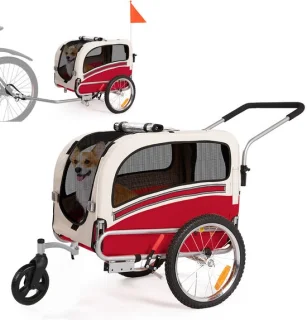 Sepnine 2-in-1 hondenfietskar en hondenbuggy rood