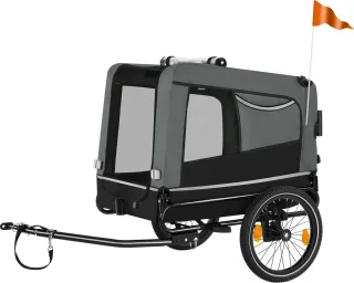 tectake Hondenfietskar 3-in-1 Grijs 40kg