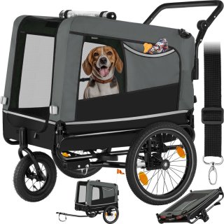 tectake Hondenfietskar 3-in-1 Grijs 40kg