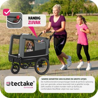tectake Hondenfietskar 3-in-1 Grijs 40kg