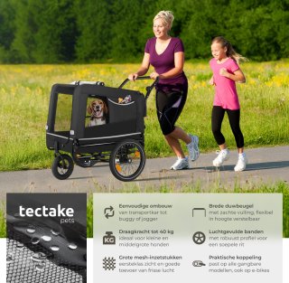 Wat vinden we goed aan de tectake® Hondenkar - Hondenbuggy en Fietskar