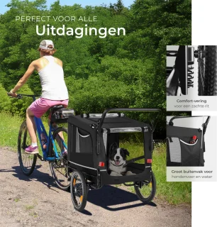 tectake® Hondenkar - Hondenbuggy en Fietskar