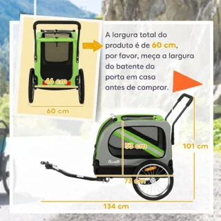 TEKROA 2-in-1 hondenfietskar en hondenbuggy
