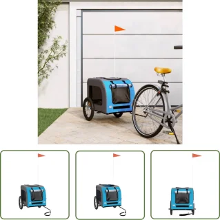 The Living Store Hondenfietstrailer Oxford Blauw-Grijs