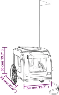 The Living Store Hondenfietstrailer Oxford Blauw-Grijs