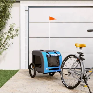 The Living Store Hondenfietstrailer Oxford Blauw-Grijs