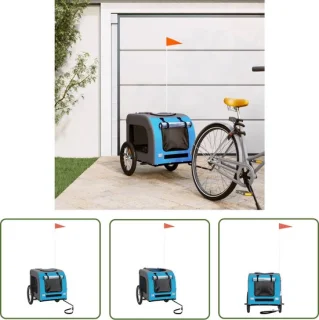 The Living Store Hondenfietstrailer Oxford Blauw-Grijs