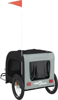 The Living Store Hondenfietstrailer Oxford Grijs Zwart