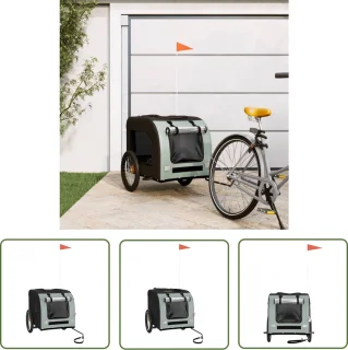 The Living Store Hondenfietstrailer Oxford Grijs Zwart