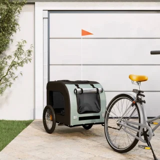 The Living Store Hondenfietstrailer Oxford Grijs Zwart
