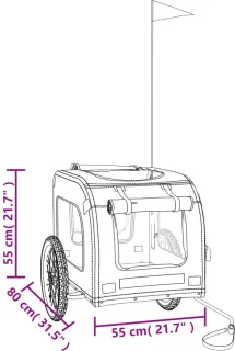 The Living Store Hondenfietstrailer Oxford Grijs Zwart