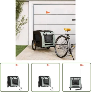 The Living Store Hondenfietstrailer Oxford Grijs Zwart